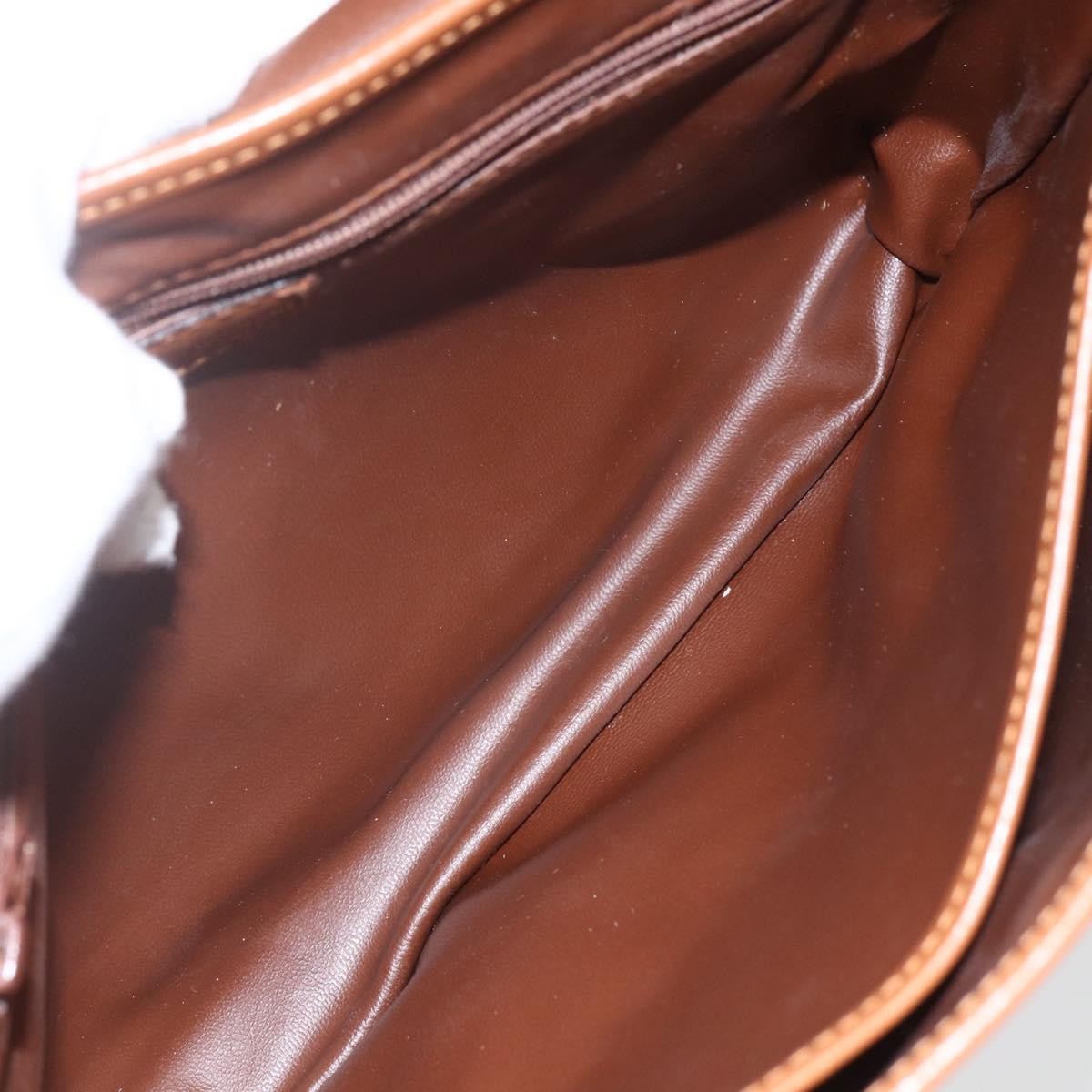 Valentino Garavani Vintage Canvas And Leather Brown Canvas Shoulder Bag Bag (Pre-Owned)