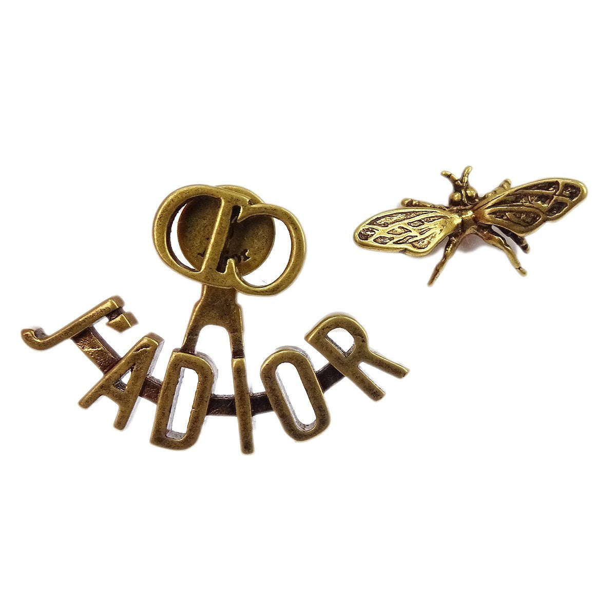 Christian Dior J'adior Bee Stud Metal Gold Gold_Plated Earrings Jewelry (Pre-Owned)