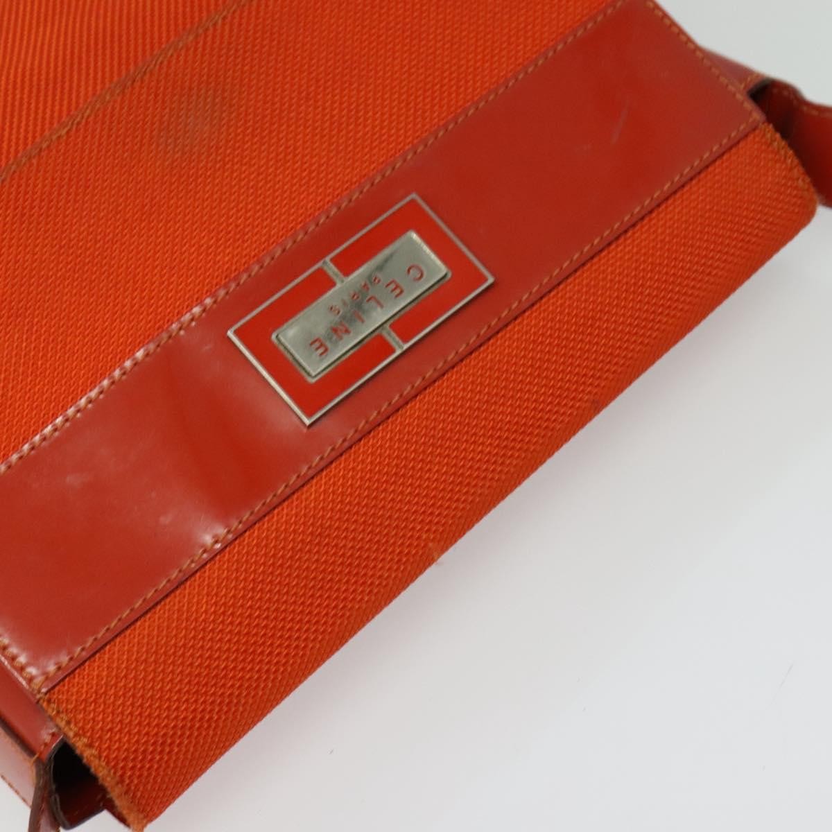 Celine Shoulder Canvas Orange Canvas Shoulder Bag Bag (Pre-Owned)