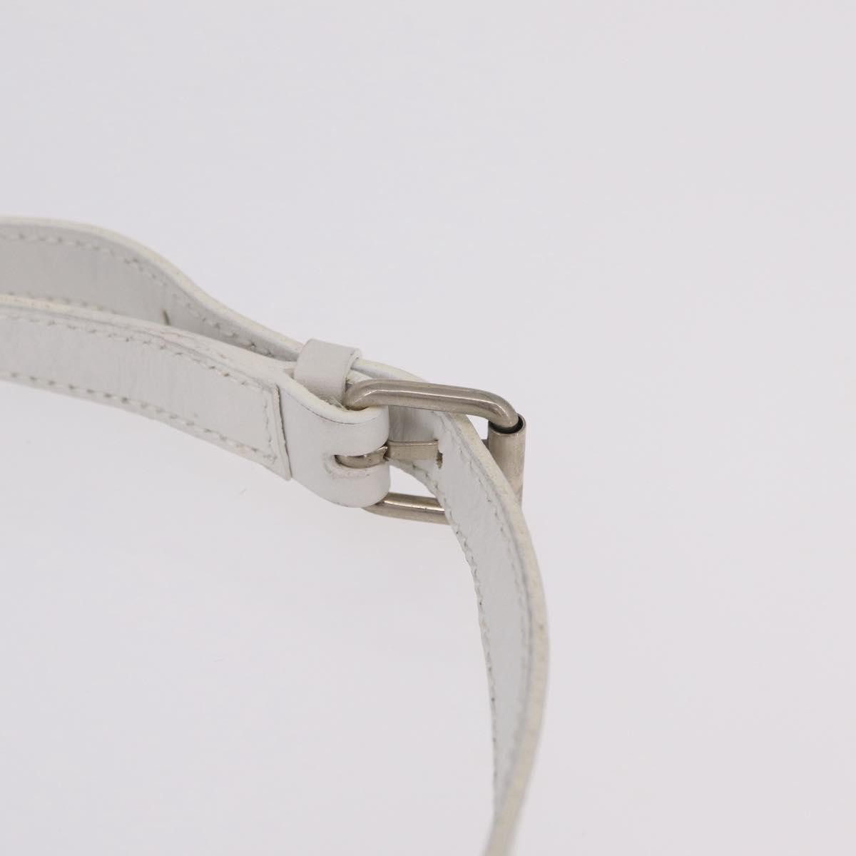 Celine Vintage Circle Logo Leather White Leather Crossbody Bag Bag (Pre-Owned)