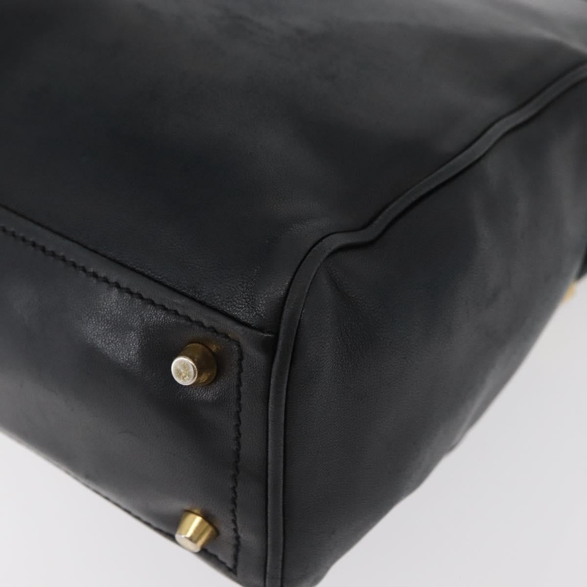 Prada Tote Leather Black Leather Tote Bag Bag (Pre-Owned)