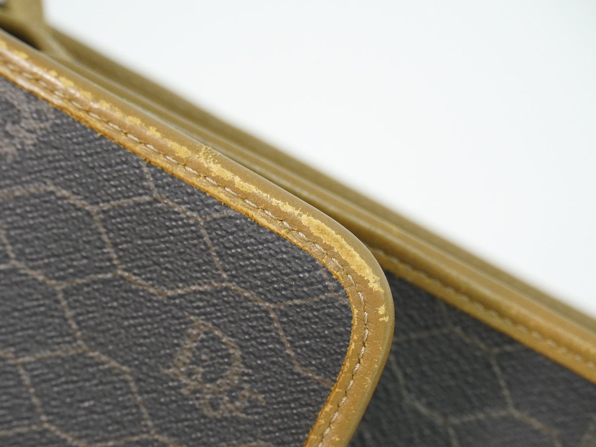 Christian Dior Vintage Honeycomb Canvas Black Canvas Shoulder Bag Bag (Pre-Owned)