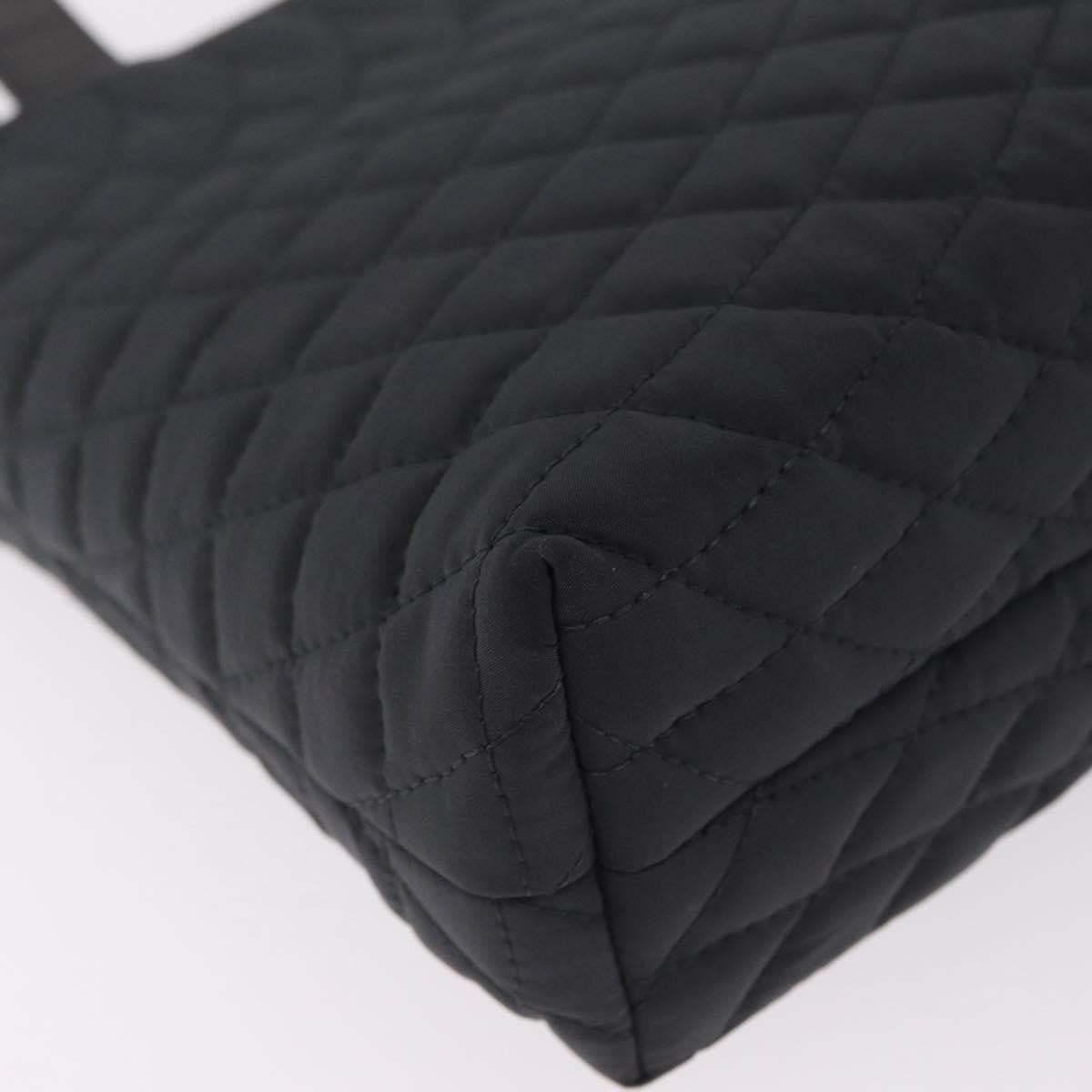 Bally Handbag Quilted Nylon Black Nylon Handbag (Pre-Owned)