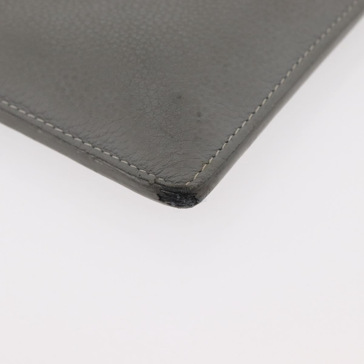 Christian Dior Clutch Leather Gray Leather Clutche & Pouche Bag (Pre-Owned)