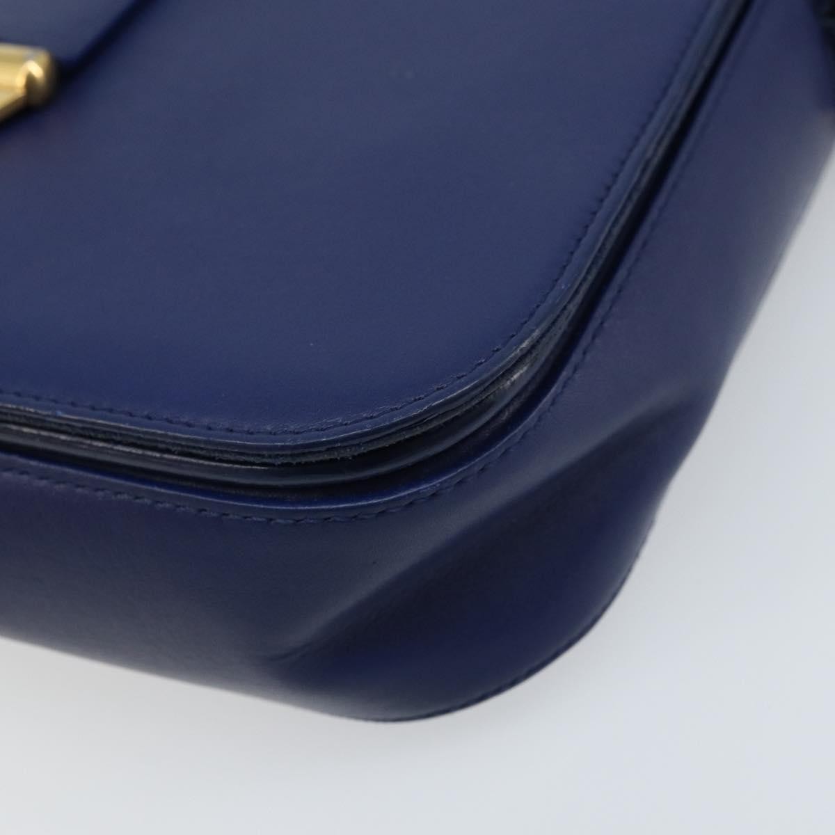 Saint Laurent Chyc Flap Leather Blue Leather Shoulder Bag Bag (Pre-Owned)