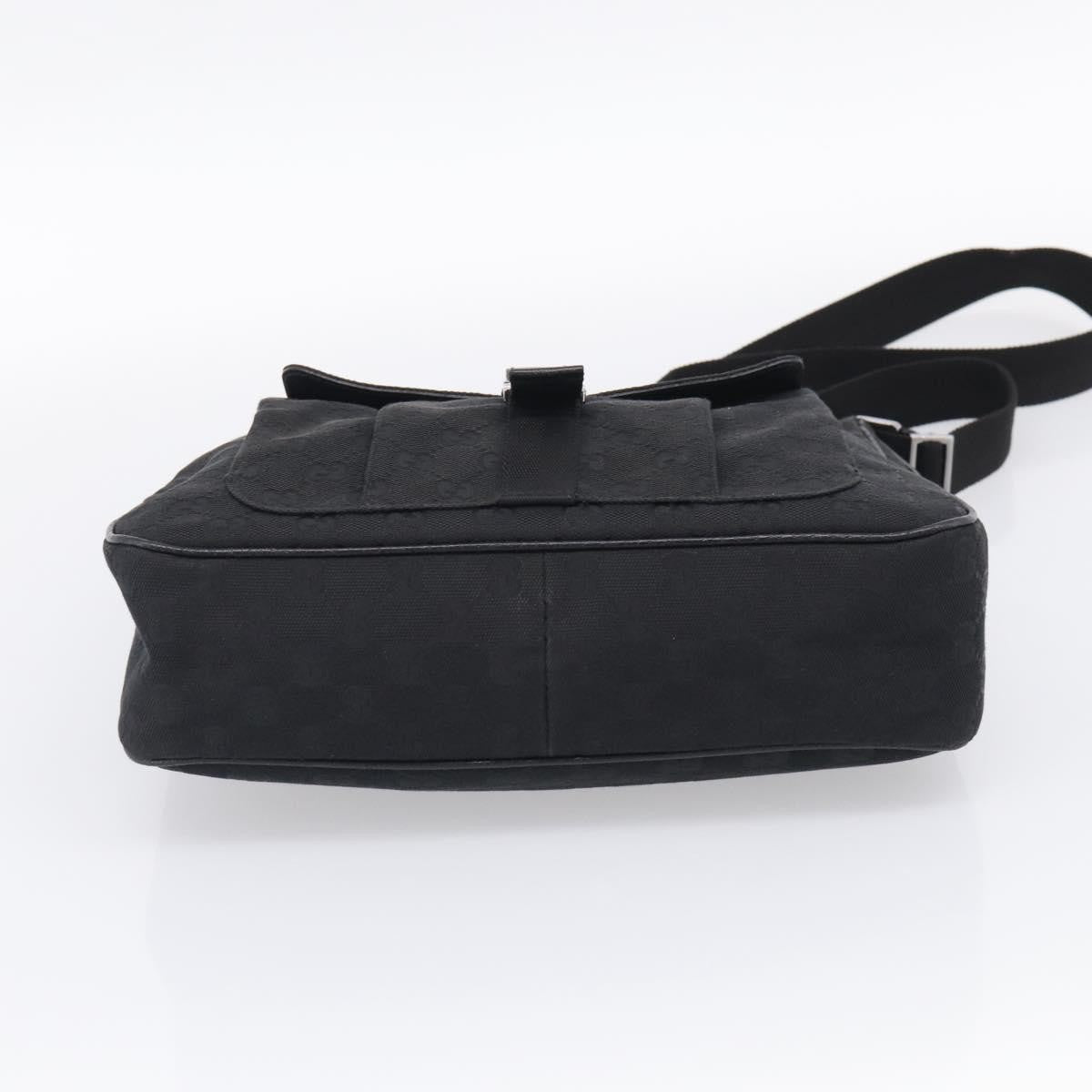 Gucci Shoulder Canvas Black Canvas Shoulder Bag Bag (Pre-Owned)