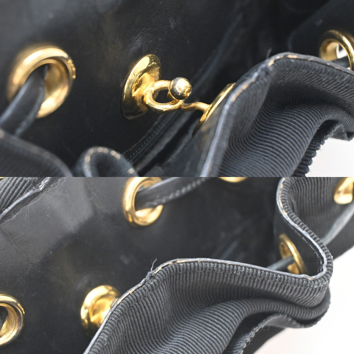 Salvatore Ferragamo Vala Canvas Black Canvas Backpack Bag (Pre-Owned)