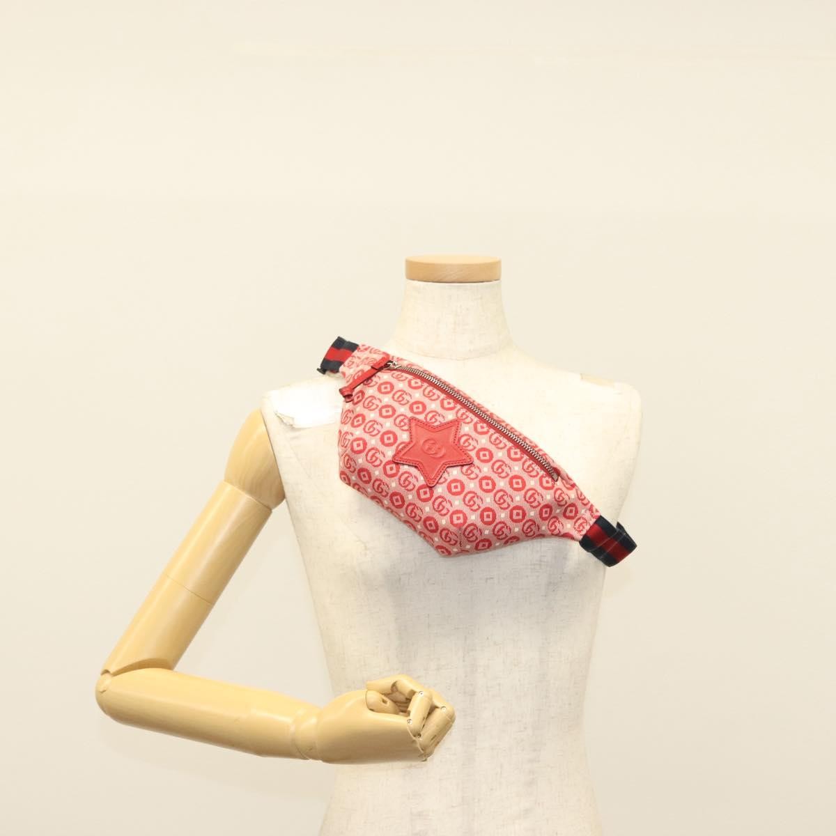 Gucci Children's Belt Printed Gg Coated Canvas Red Canvas Handbag (Pre-Owned)