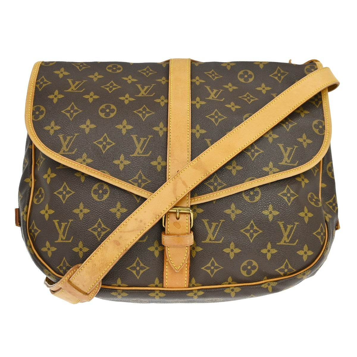 Louis Vuitton Saumur Monogram Canvas Brown Canvas Handbag (Pre-Owned)