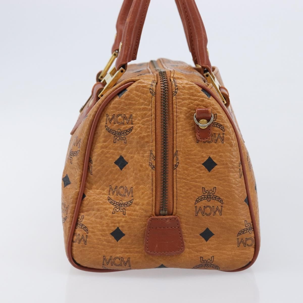 MCM Visetos Logogramme Leather Brown Leather Handbag (Pre-Owned)