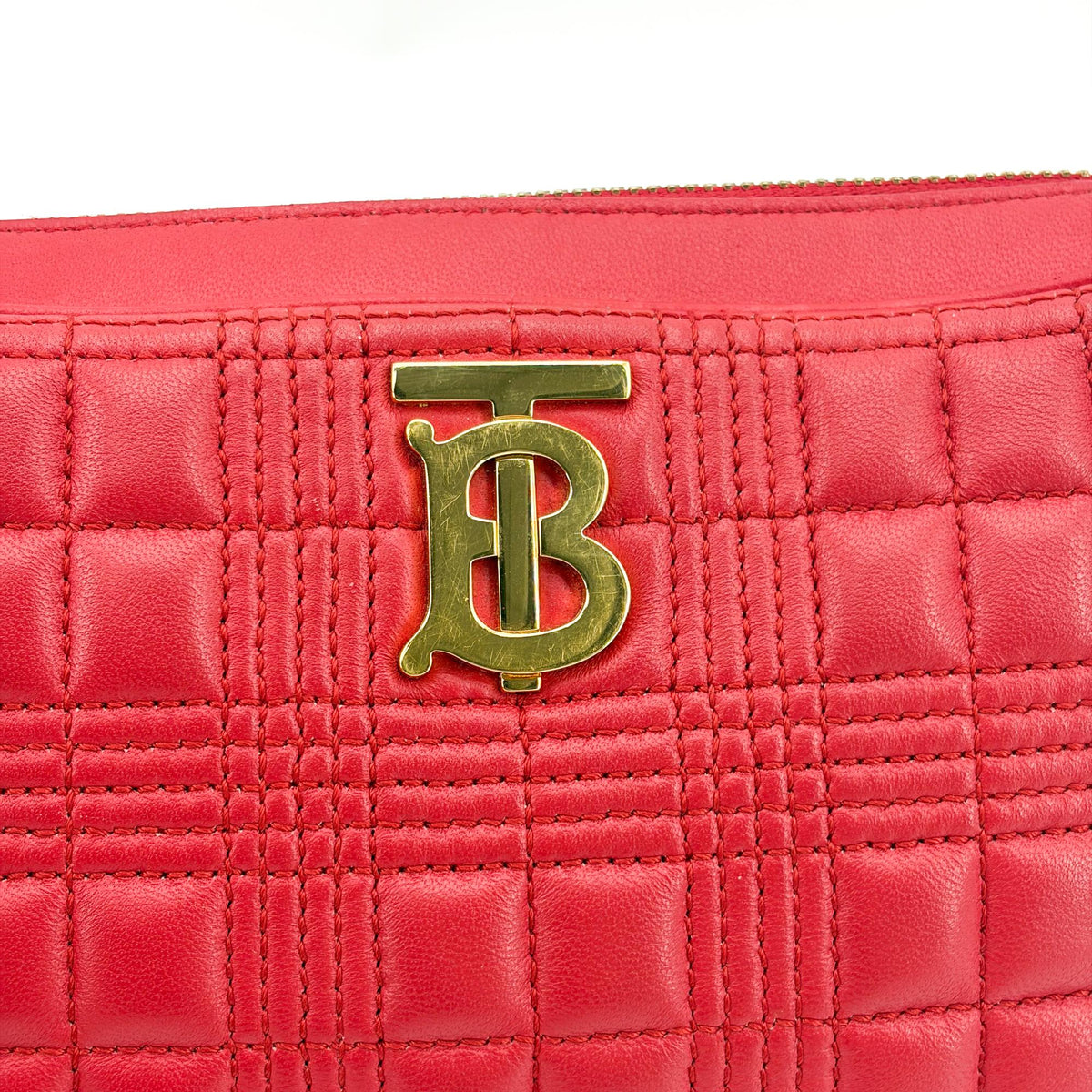 Burberry Tb Camera Quilted Leather Gold Leather Shoulder Bag Bag (Pre-Owned)