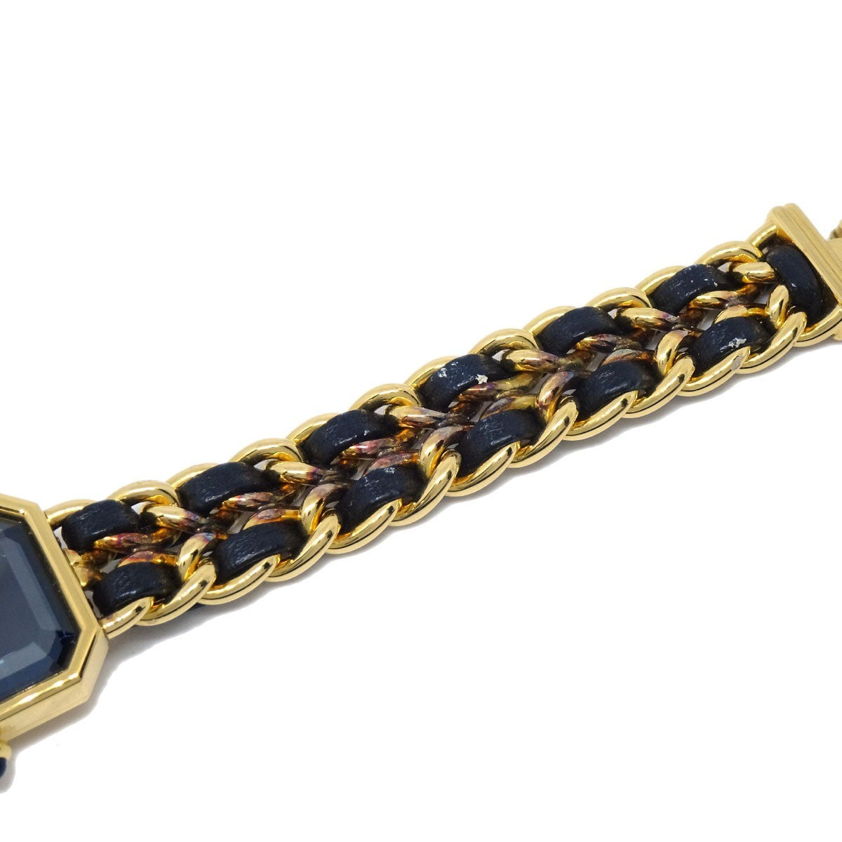 Chanel Premiere Rock Quartz Plated Metal And Leather Watch (Pre-Owned)