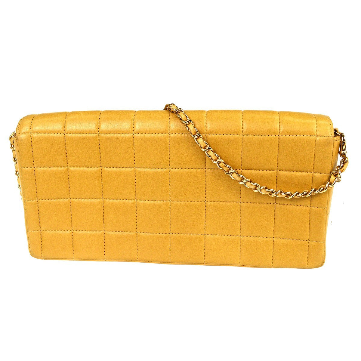 Chanel Chocolate Bar Flap Quilted Lambskin Beige Leather Handbag (Pre-Owned)