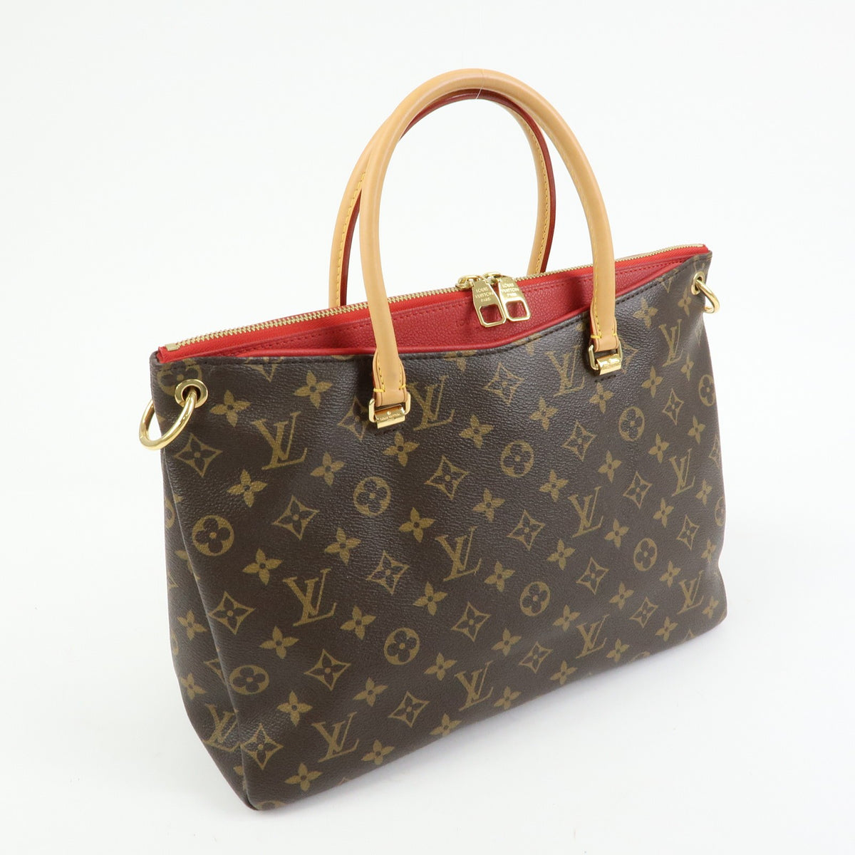 Louis Vuitton Pallas Monogram Canvas With Leather Brown Canvas Tote Bag Bag (Pre-Owned)
