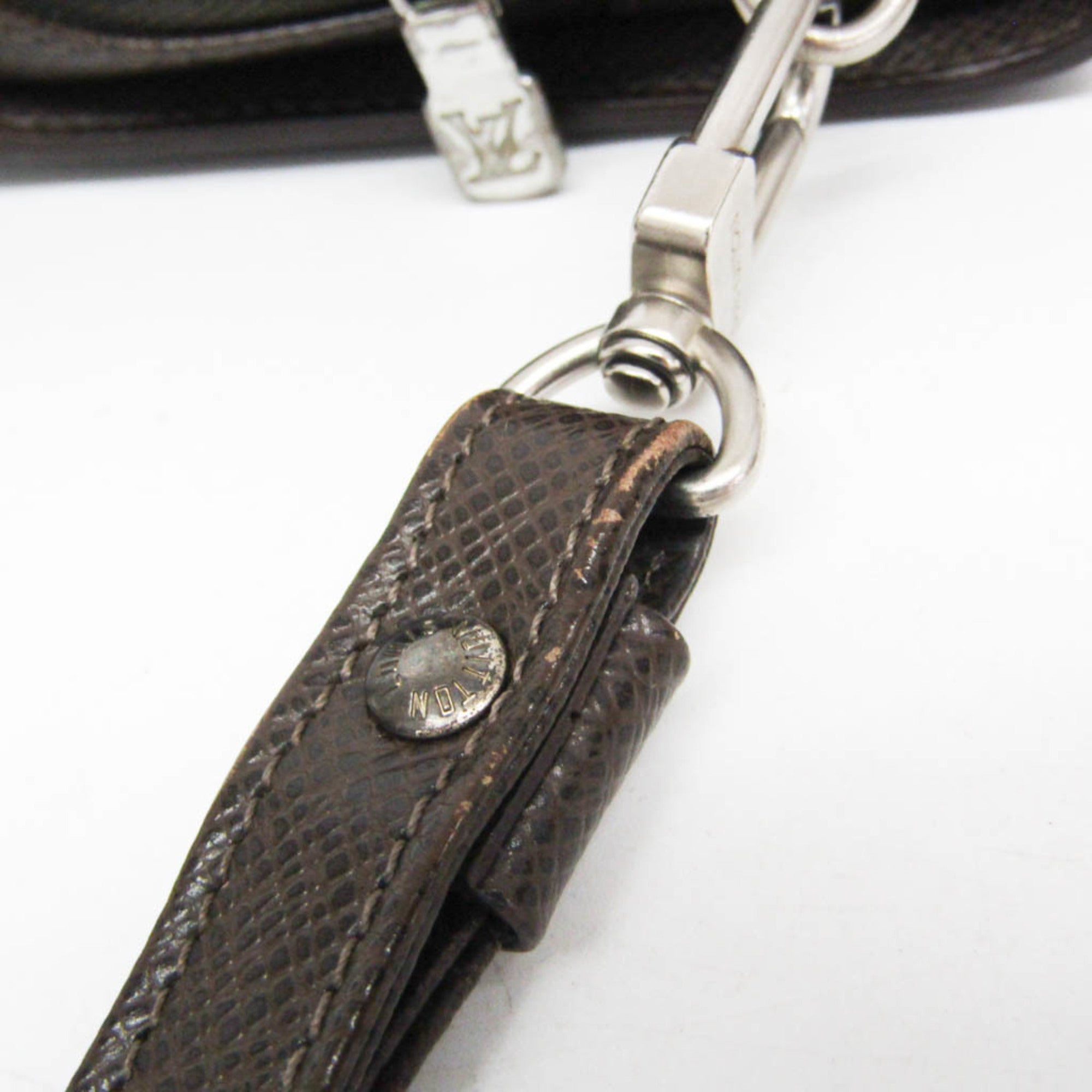 Louis Vuitton Pochette Baikal Clutch Taiga Leather Gray Leather Clutche & Pouche Bag (Pre-Owned)