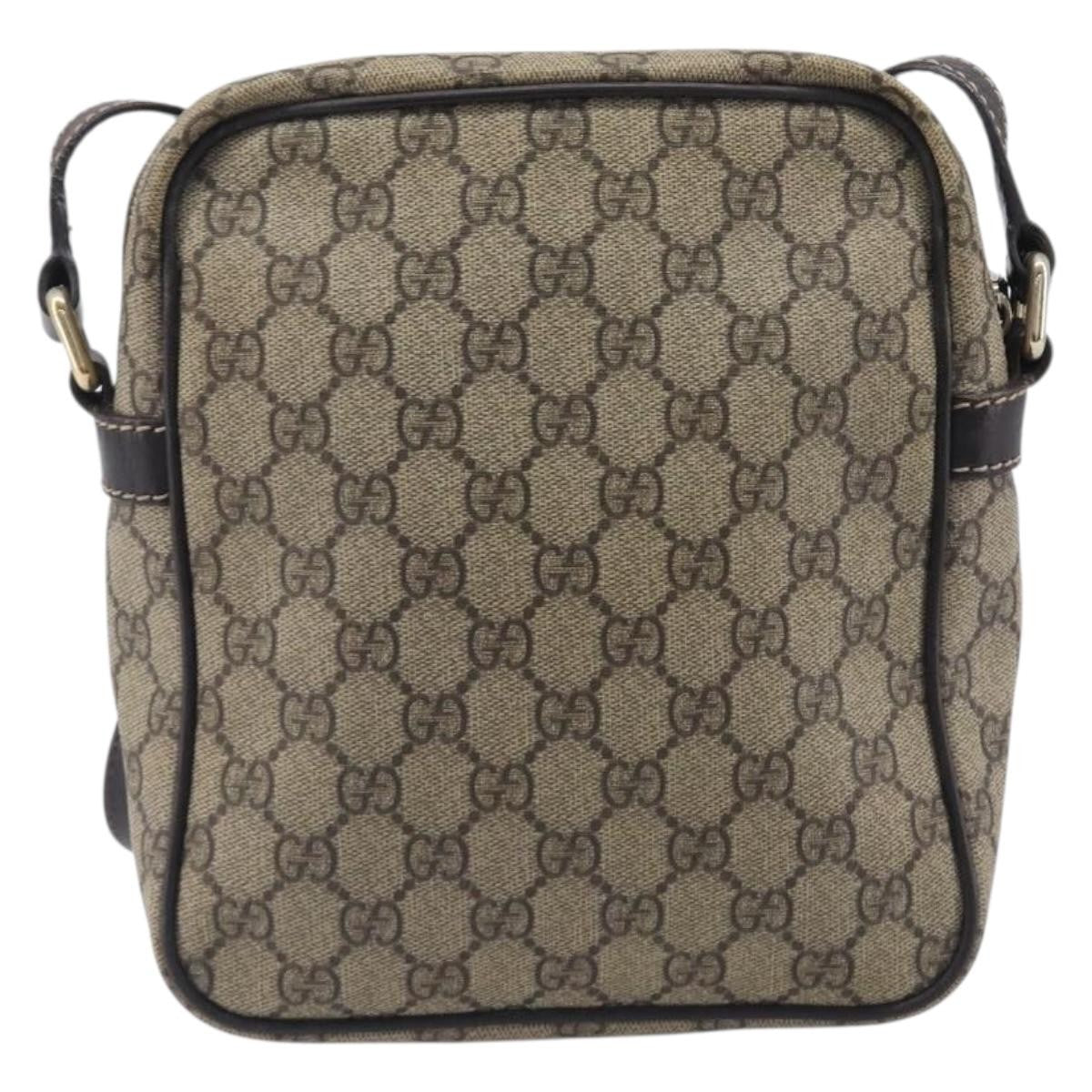 Gucci Front Zip Pocket Messenger Gg Coated Canvas Beige Canvas Shoulder Bag Bag (Pre-Owned)