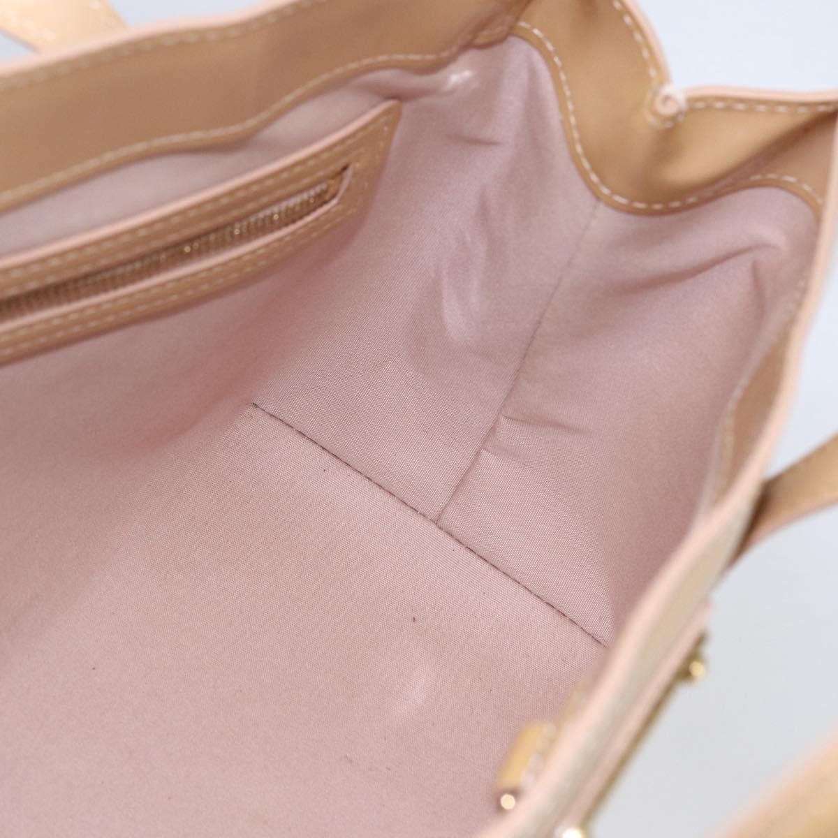 Louis Vuitton Wilshire Monogram Vernis Beige Patent_Leather Handbag (Pre-Owned)