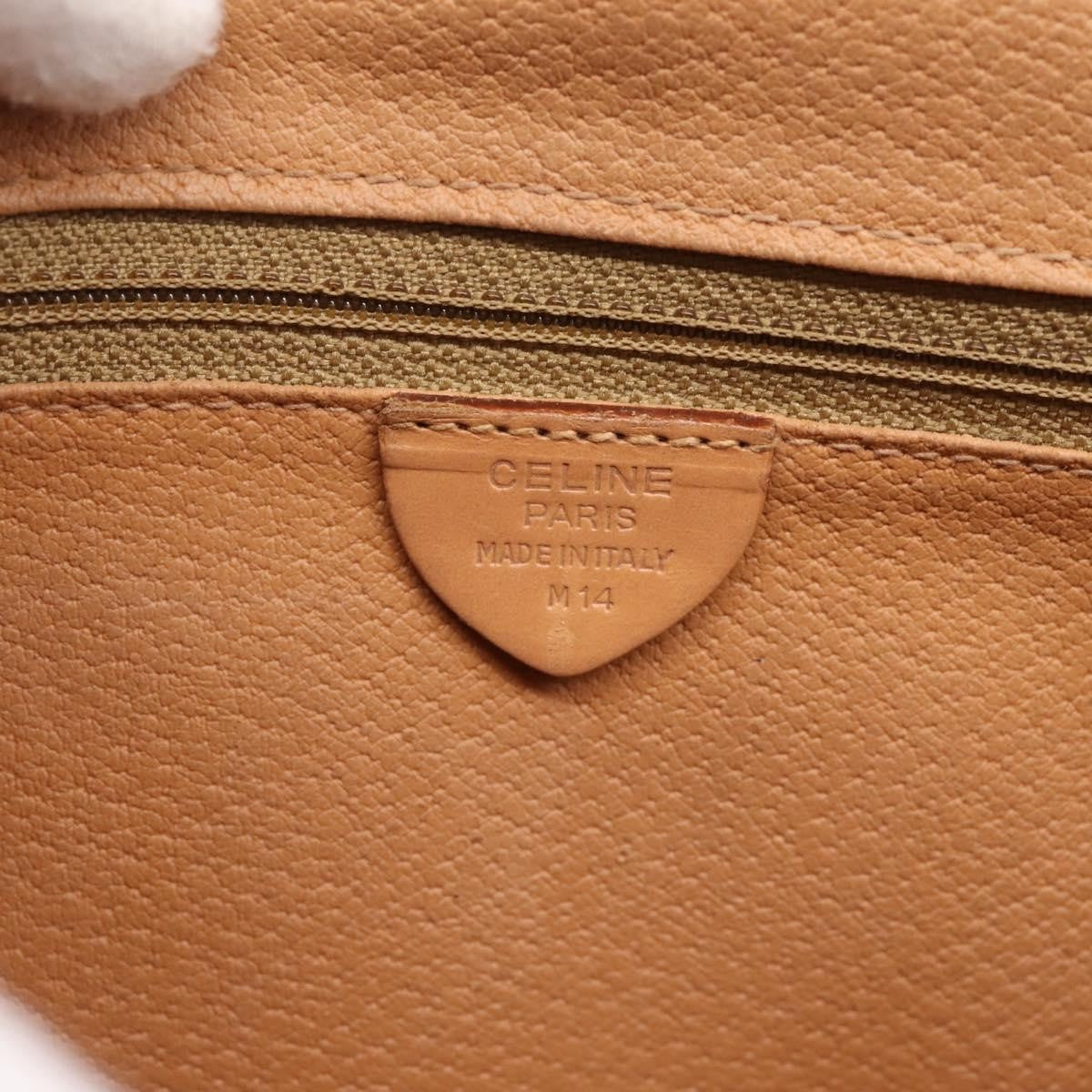 Celine Vintage Saddle Flap Macadam Coated Canvas Brown Canvas Shoulder Bag Bag (Pre-Owned)
