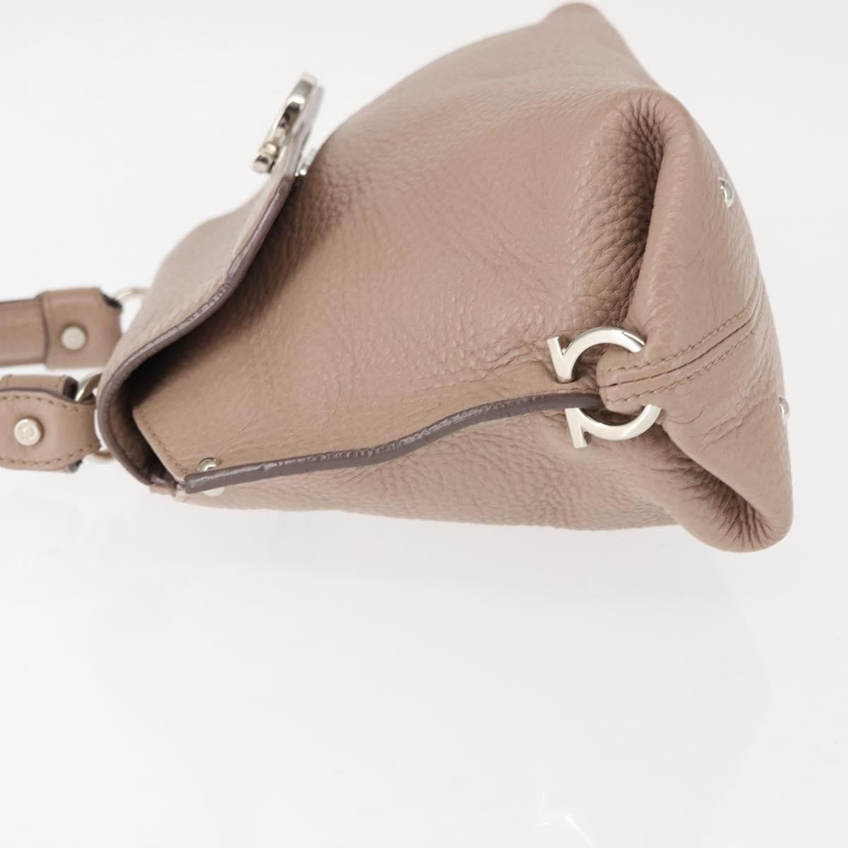 Salvatore Ferragamo Sofia Satchel Grainy Leather Beige Leather Handbag (Pre-Owned)
