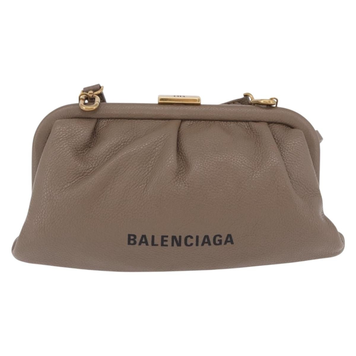 Balenciaga Cloud Clutch Leather Beige Leather Clutche & Pouche Bag (Pre-Owned)