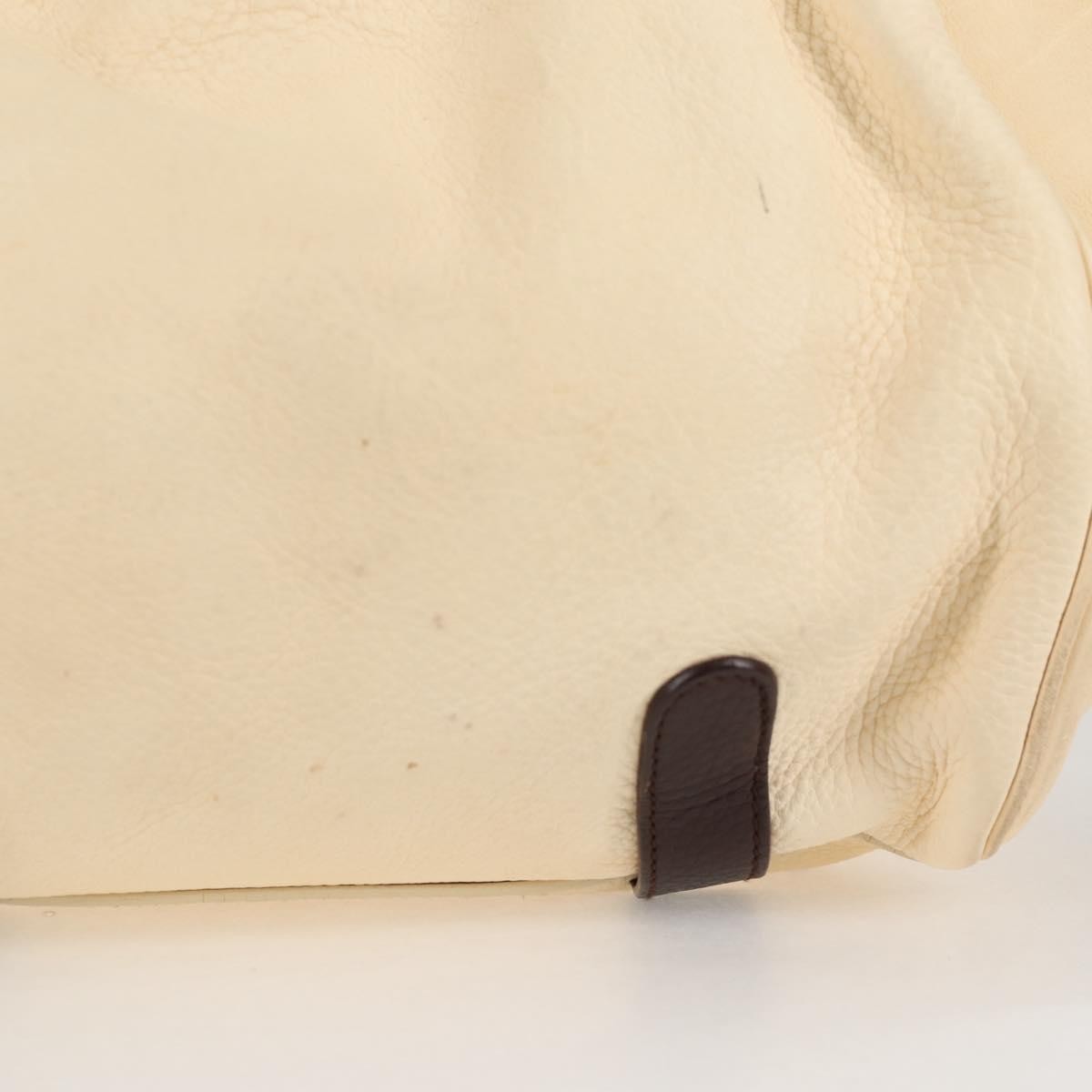 Salvatore Ferragamo Gancini Leather Beige Leather Handbag (Pre-Owned)