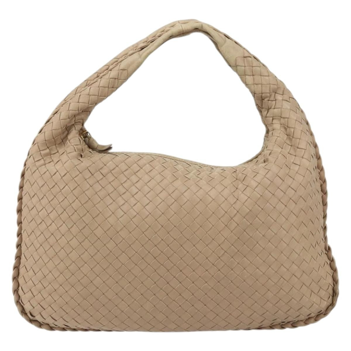 Bottega Veneta Veneta Hobo Intrecciato Nappa Beige Leather Shoulder Bag Bag (Pre-Owned)