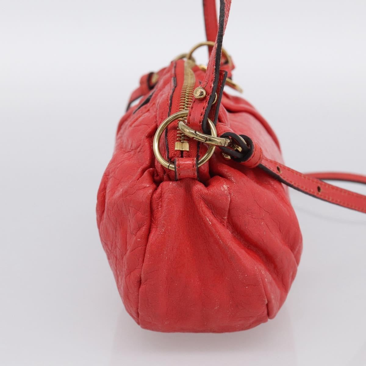 Chloe 2Way Shoulder Bag Leather Red Leather Shoulder Bag Bag (Pre-Owned)
