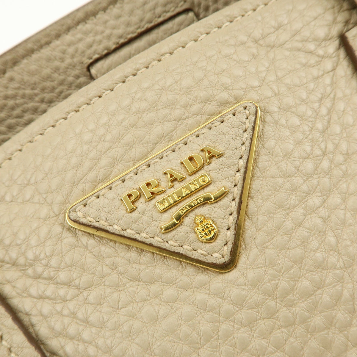 Prada Front Pocket Wing Convertible Vitello Daino Beige Leather Tote Bag Bag (Pre-Owned)