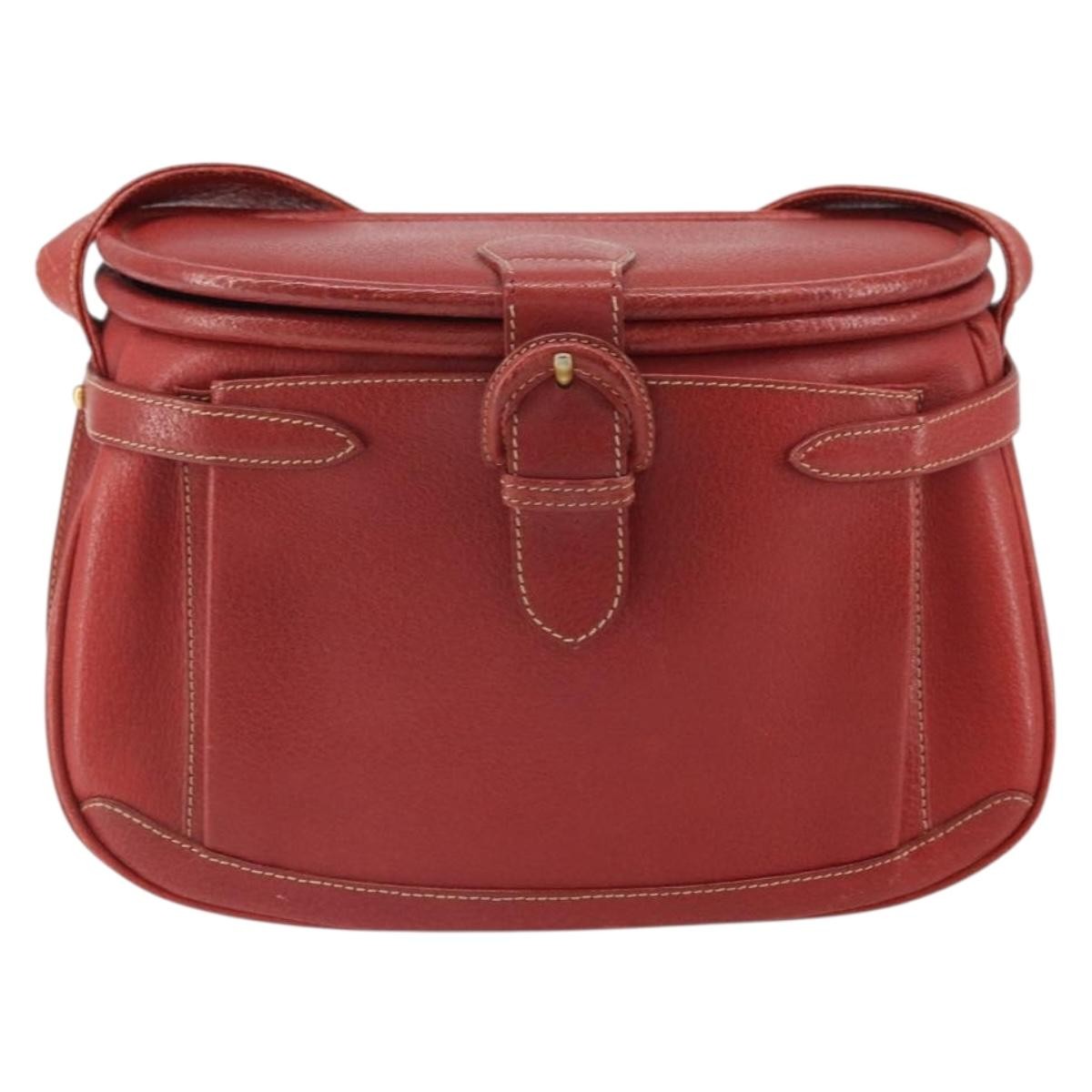 Gucci Vintage Leather Red Leather Shoulder Bag Bag (Pre-Owned)