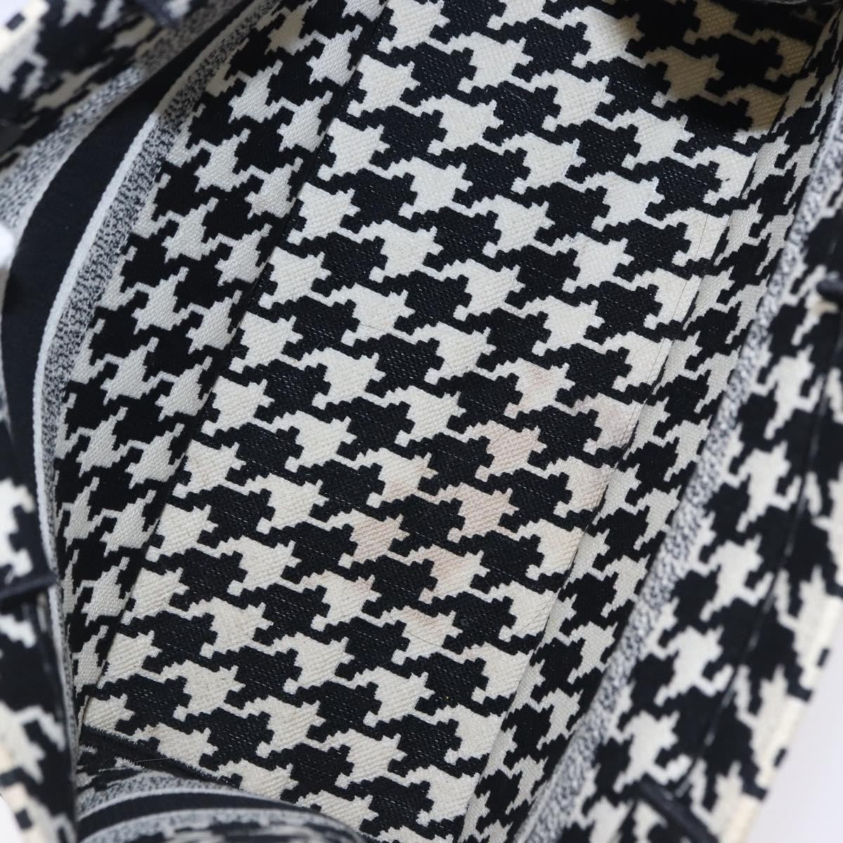 Christian Dior Book Houndstooth Canvas Black Canvas Tote Bag Bag (Pre-Owned)