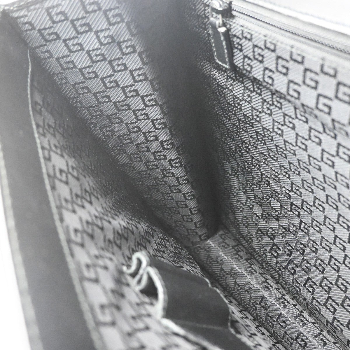 Gucci Briefcase Canvas Black Canvas Briefcase Bag (Pre-Owned)
