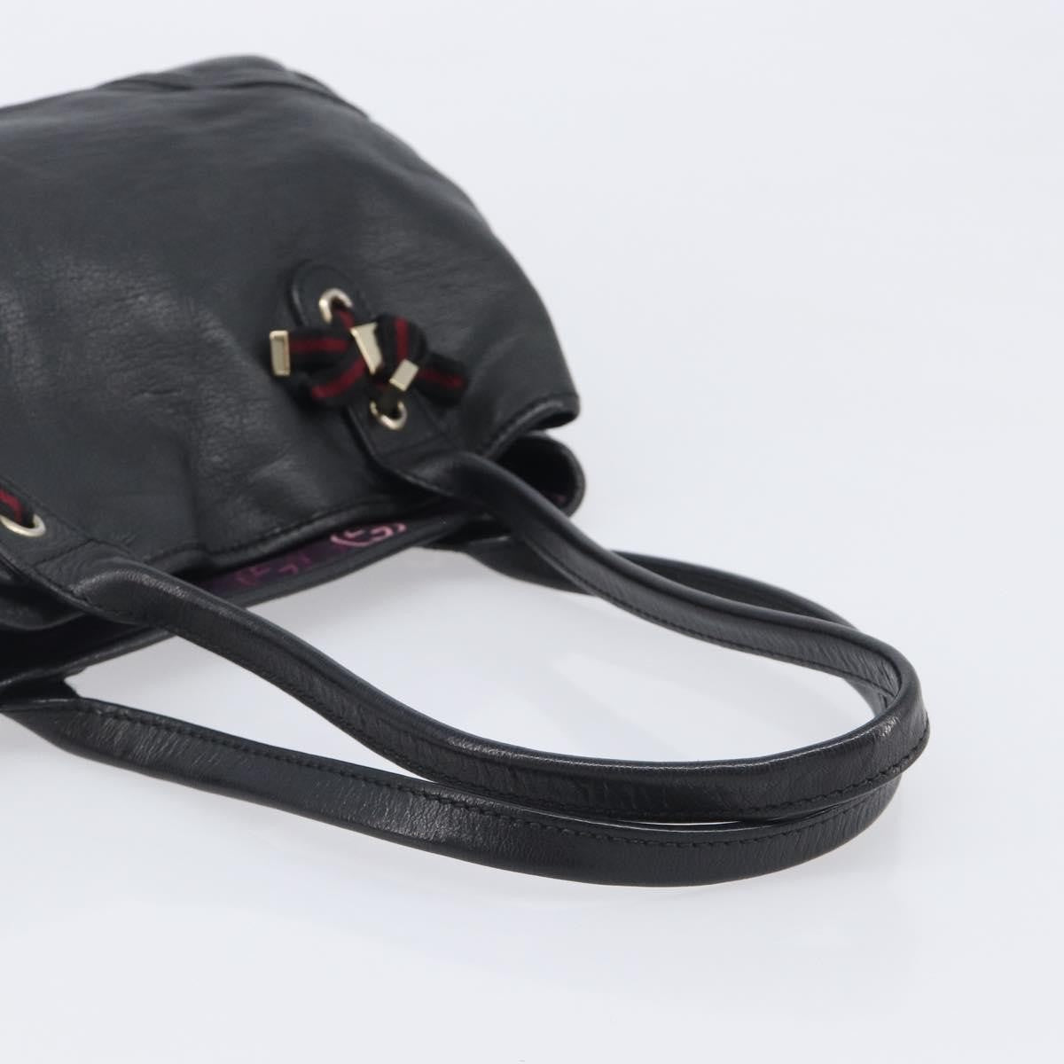 Gucci Princy Leather Black Leather Tote Bag Bag (Pre-Owned)