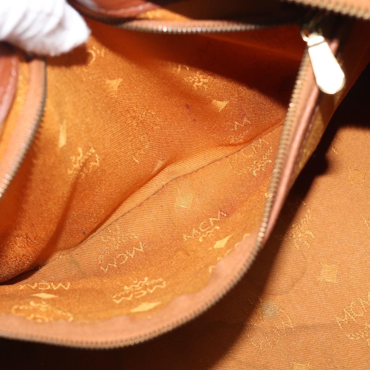MCM Visetos Logogramme Leather Brown Leather Handbag (Pre-Owned)