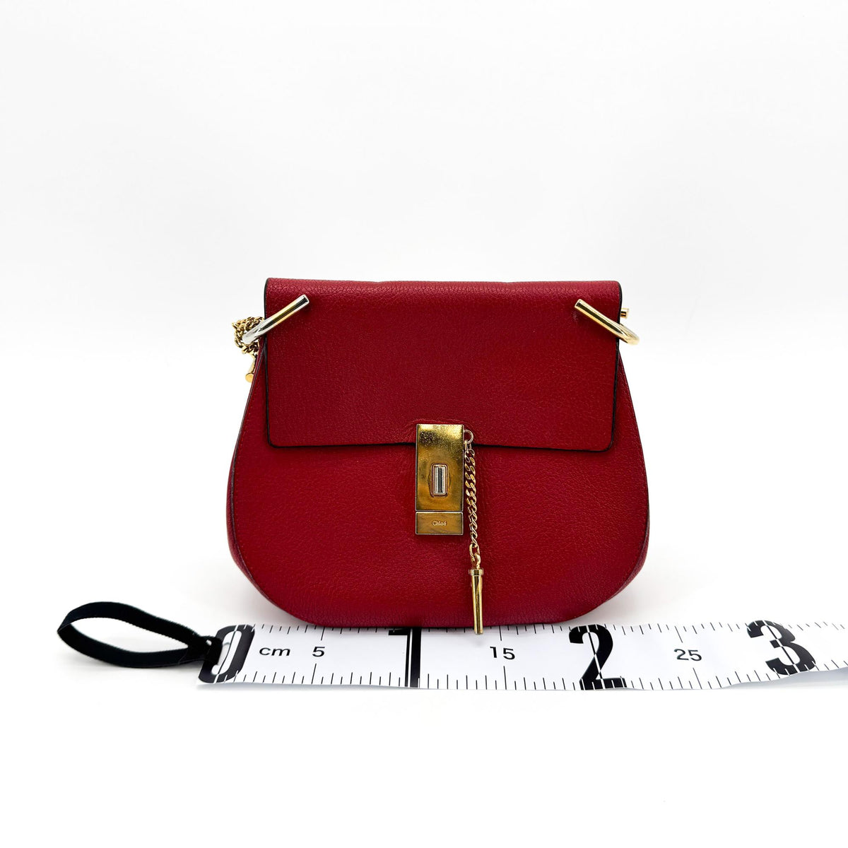 Chloe Drew Leather Red Leather Crossbody Bag Bag (Pre-Owned)