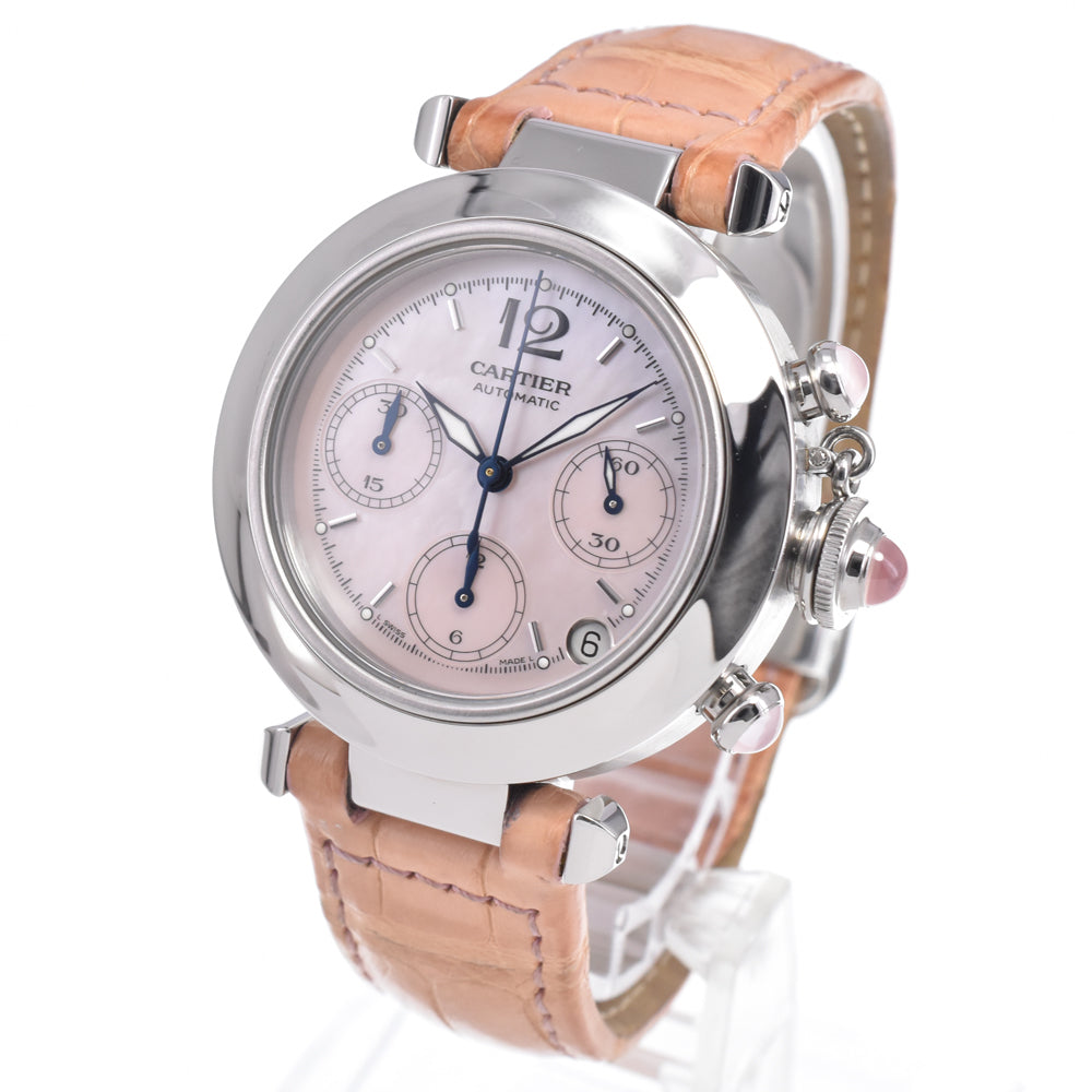 Cartier Pasha C Automatic Leather And Steel Watch (Pre-Owned)