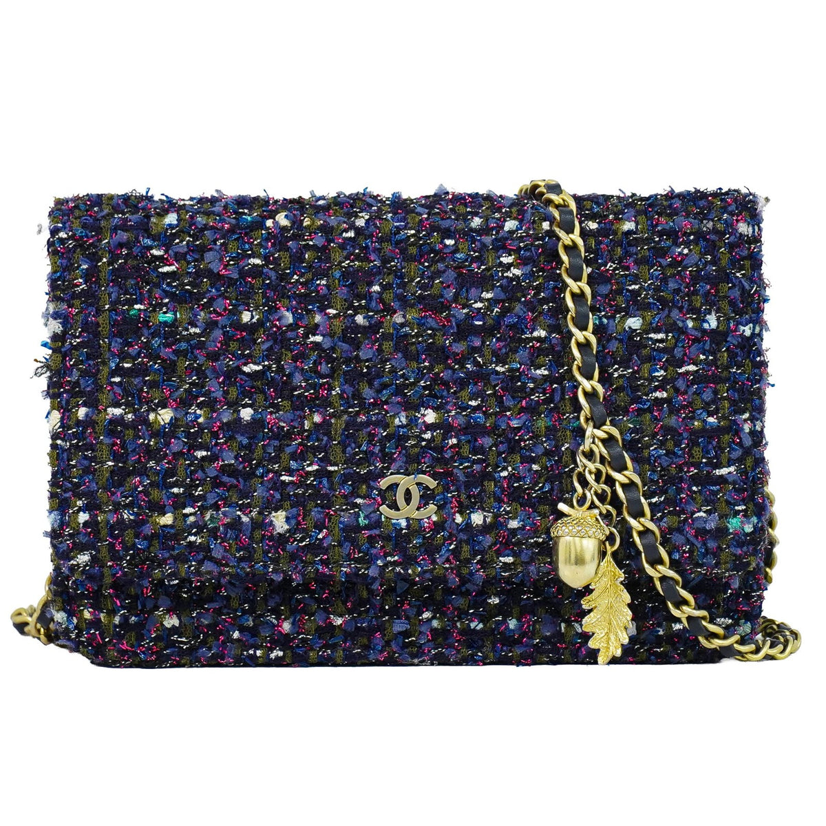 Chanel Wallet On Chain Tweed Multicolour Tweed Shoulder Bag Bag (Pre-Owned)