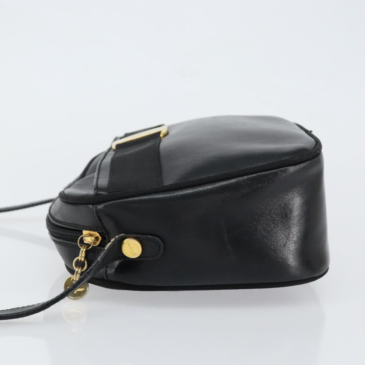 Salvatore Ferragamo Vala Leather Black Leather Shoulder Bag Bag (Pre-Owned)