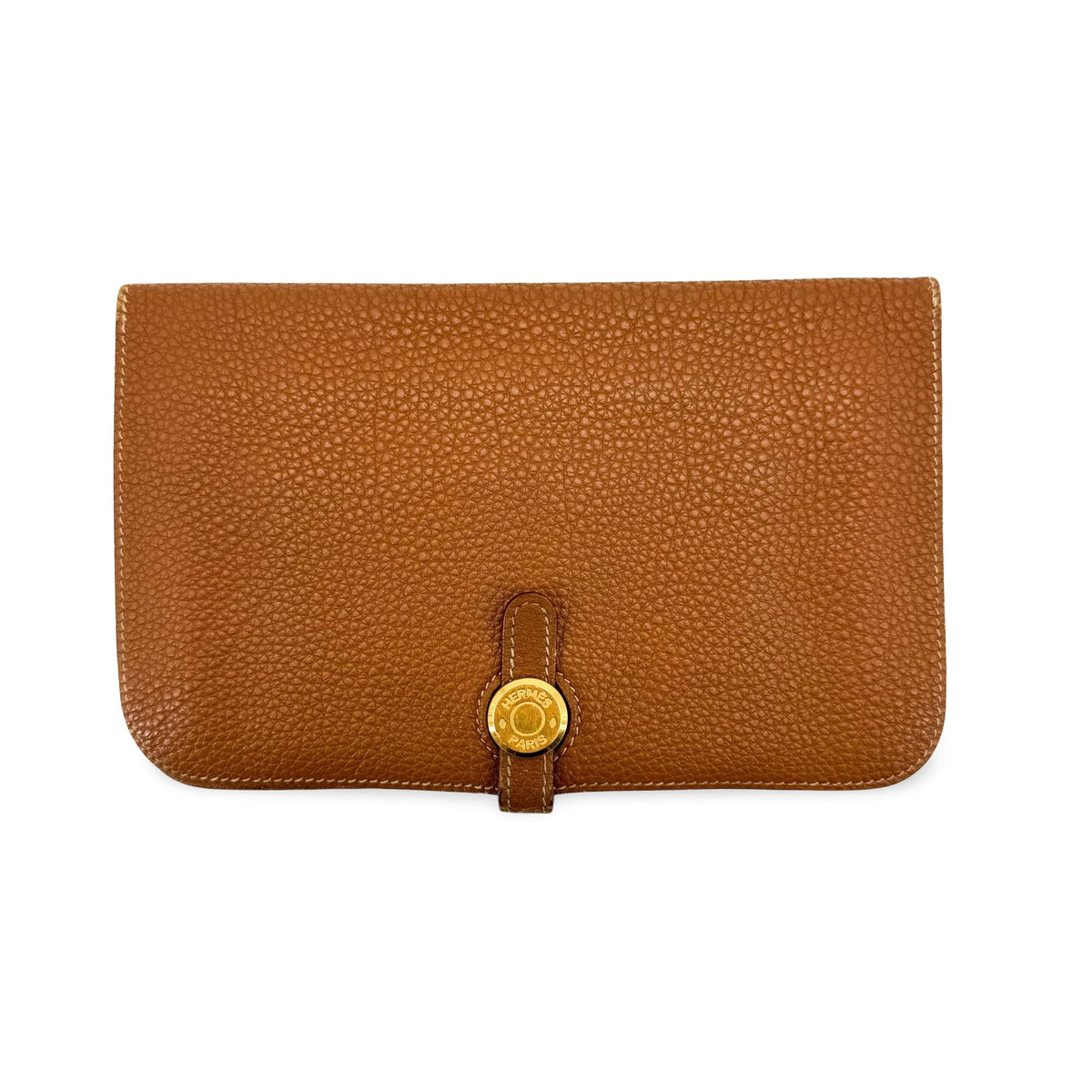 Hermes Dogon Compact Leather Brown Leather Wallets Accessory (Pre-Owned)