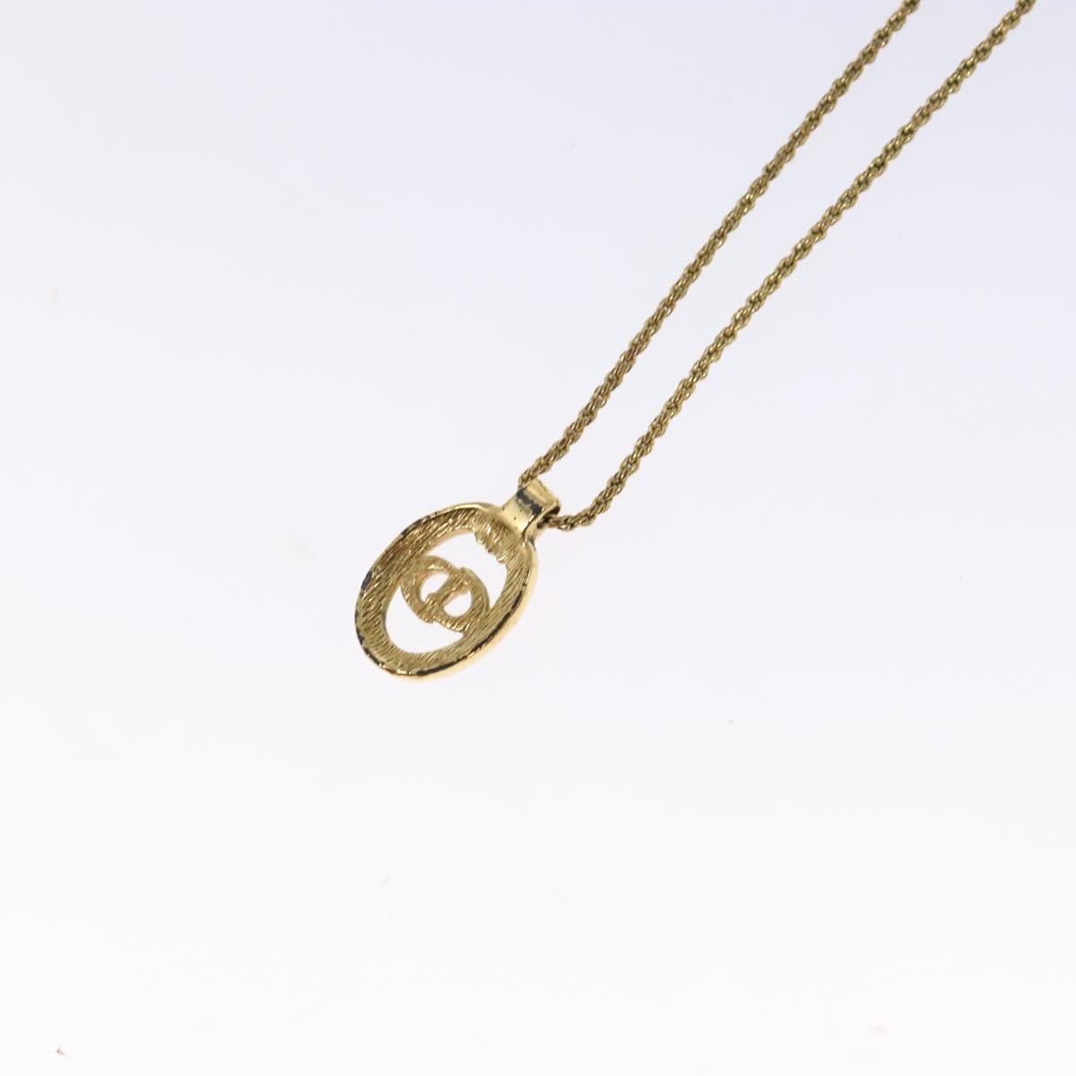 Christian Dior Cd Round Pendant Metal And Crystals Gold Metal Jewelry (Pre-Owned)