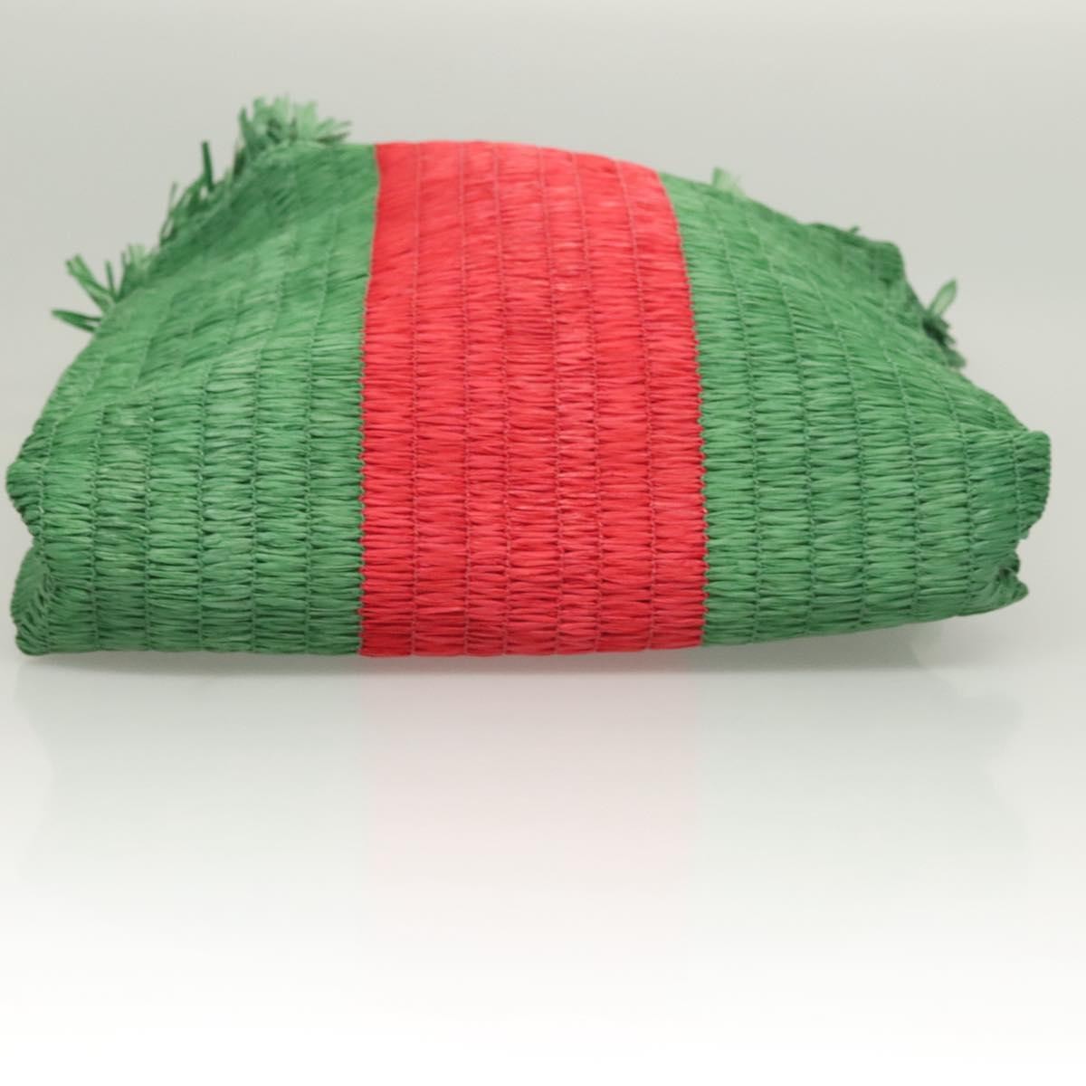 Gucci Cestino Woven Raffia Green Wicker Tote Bag Bag (Pre-Owned)