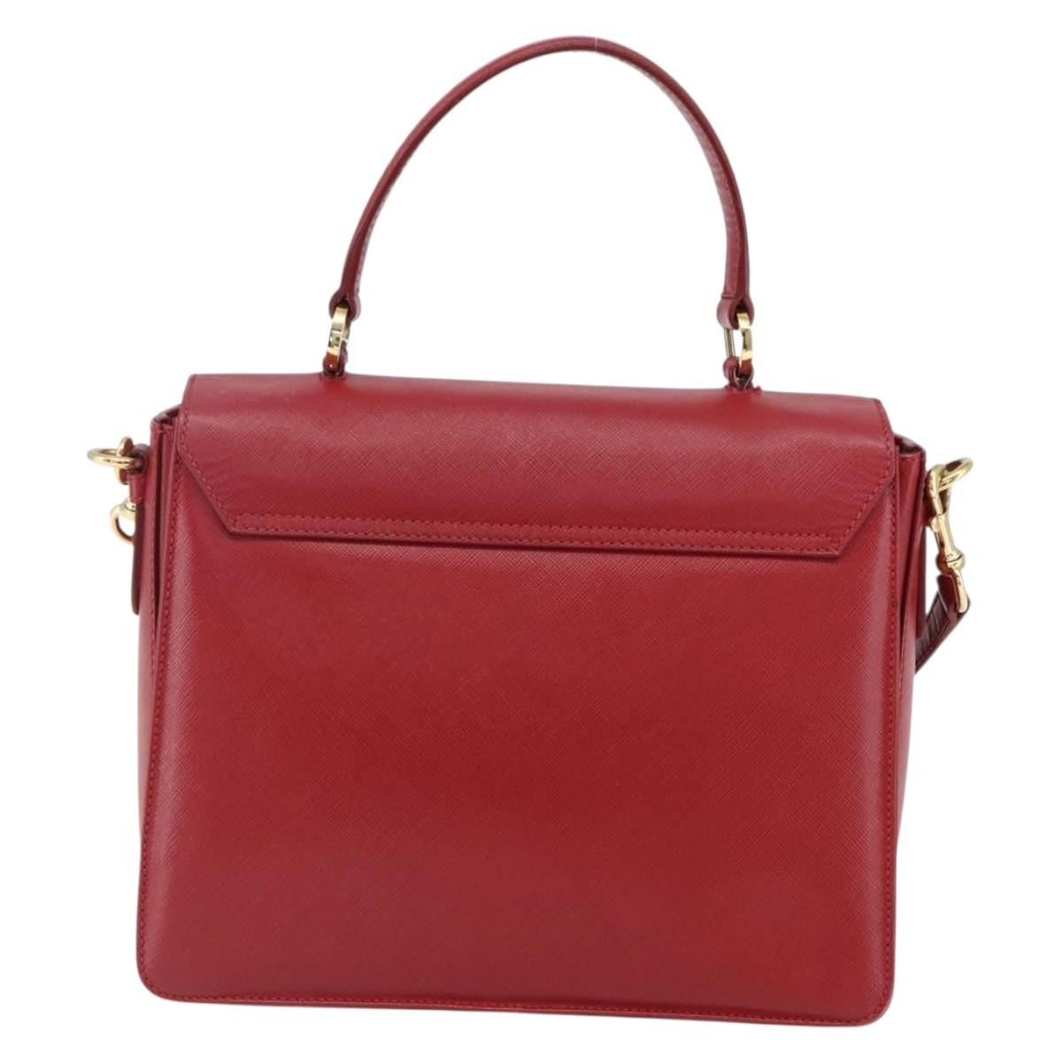 Salvatore Ferragamo Gancini Leather Red Leather Handbag (Pre-Owned)