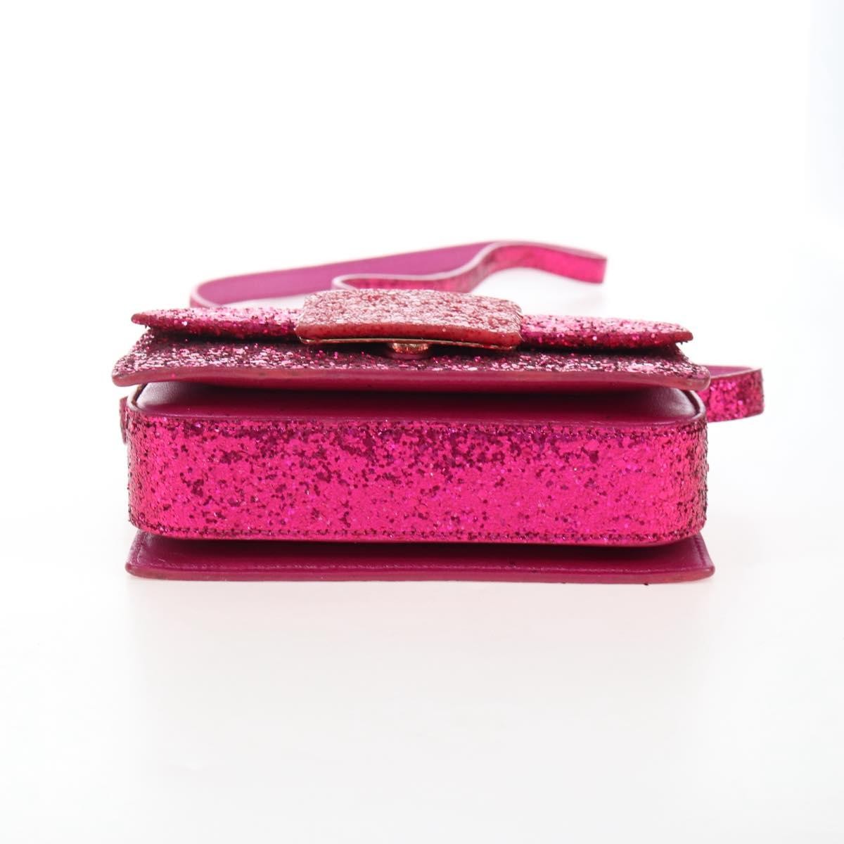 Saint Laurent Lulu Bunny Glitter Pink Leather Shoulder Bag Bag (Pre-Owned)