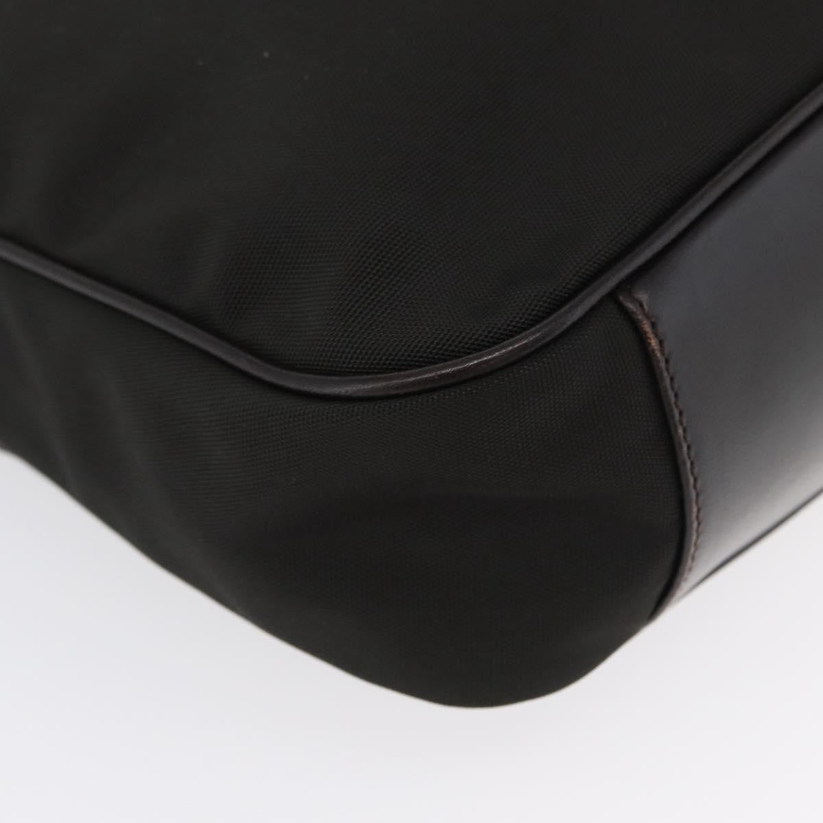 Gucci Vintage Bamboo Handle Nylon Black Nylon Handbag (Pre-Owned)