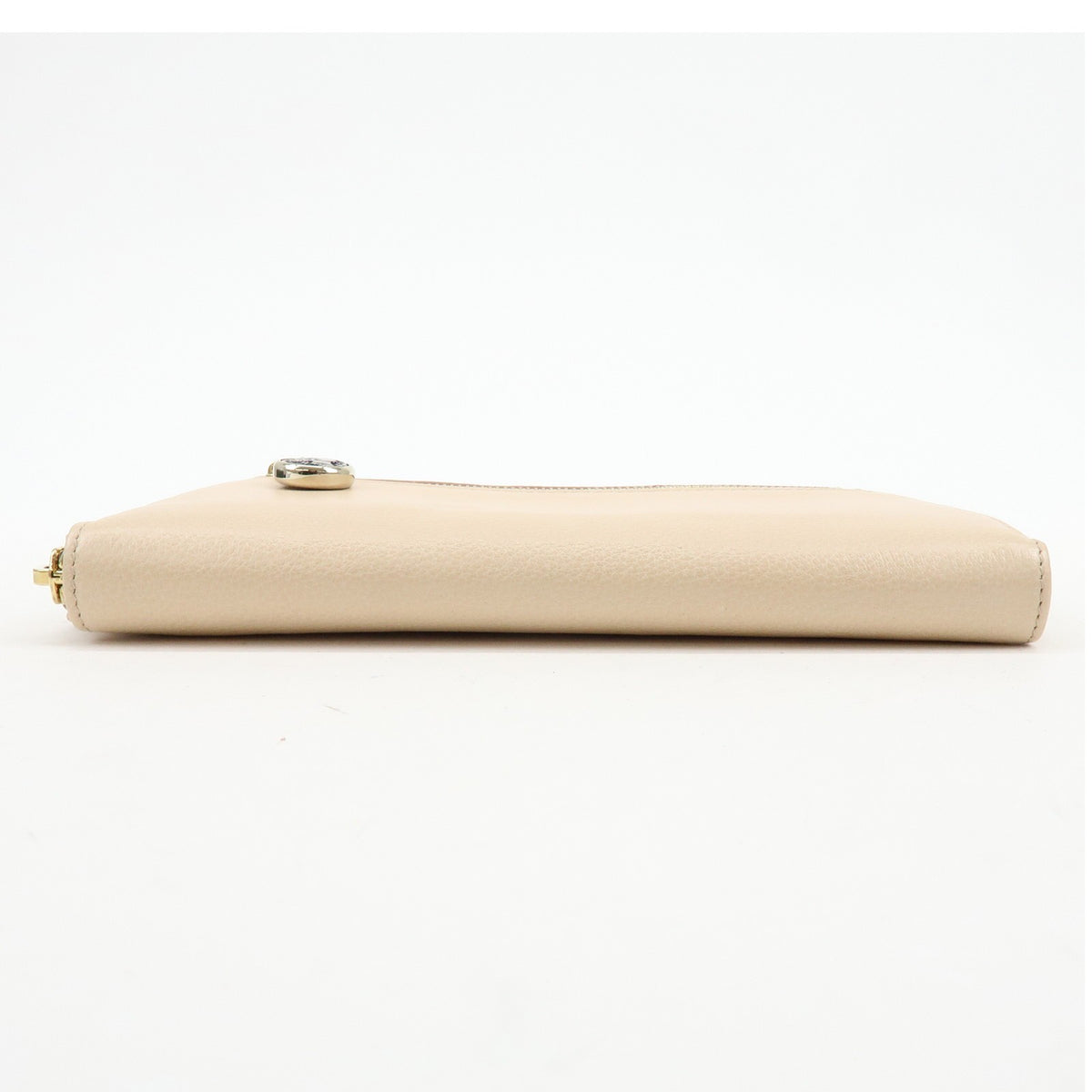 Bvlgari Serpenti Forever Zip Around Leather Beige Leather Wallets Accessory (Pre-Owned)
