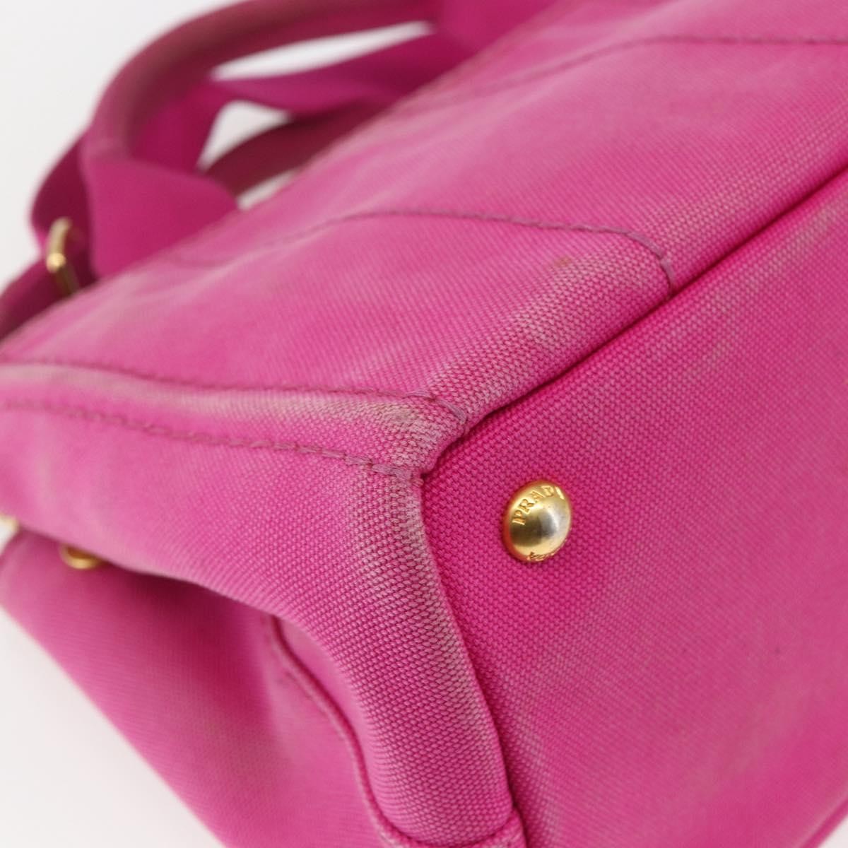 Prada Canapa Convertible Tote Canvas Pink Canvas Tote Bag Bag (Pre-Owned)