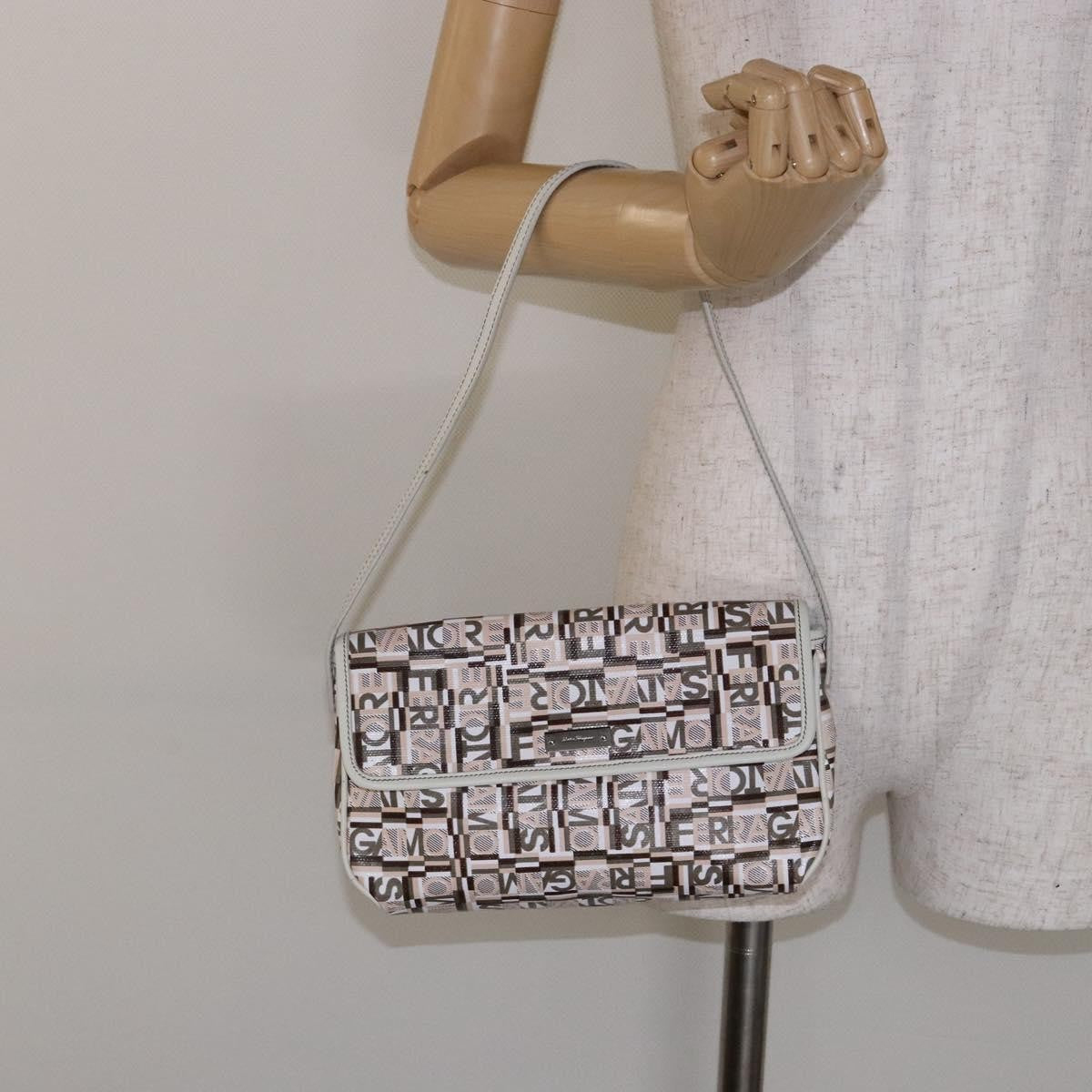 Salvatore Ferragamo Vintage Clutch Canvas Beige Canvas Clutche & Pouche Bag (Pre-Owned)