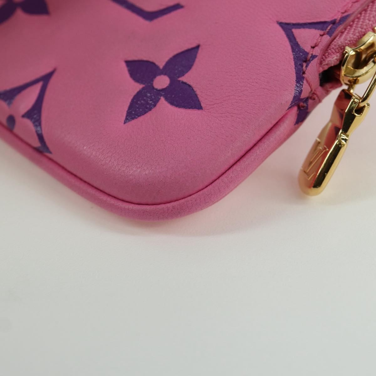 Louis Vuitton Lanyard Multipochette Coin Case Monogram Empreinte Pink Canvas Wallets Accessory (Pre-Owned)