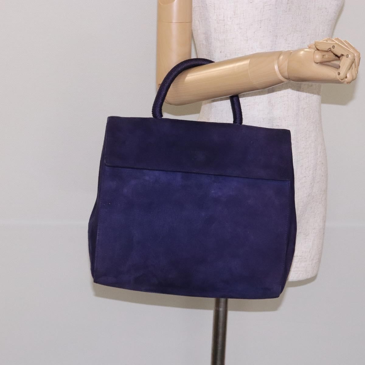 Prada Vintage Suede Purple Suede Handbag (Pre-Owned)