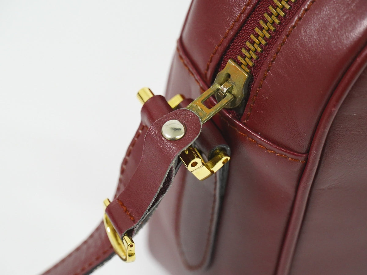 Cartier Must De Cartier Leather Burgundy Leather Shoulder Bag Bag (Pre-Owned)