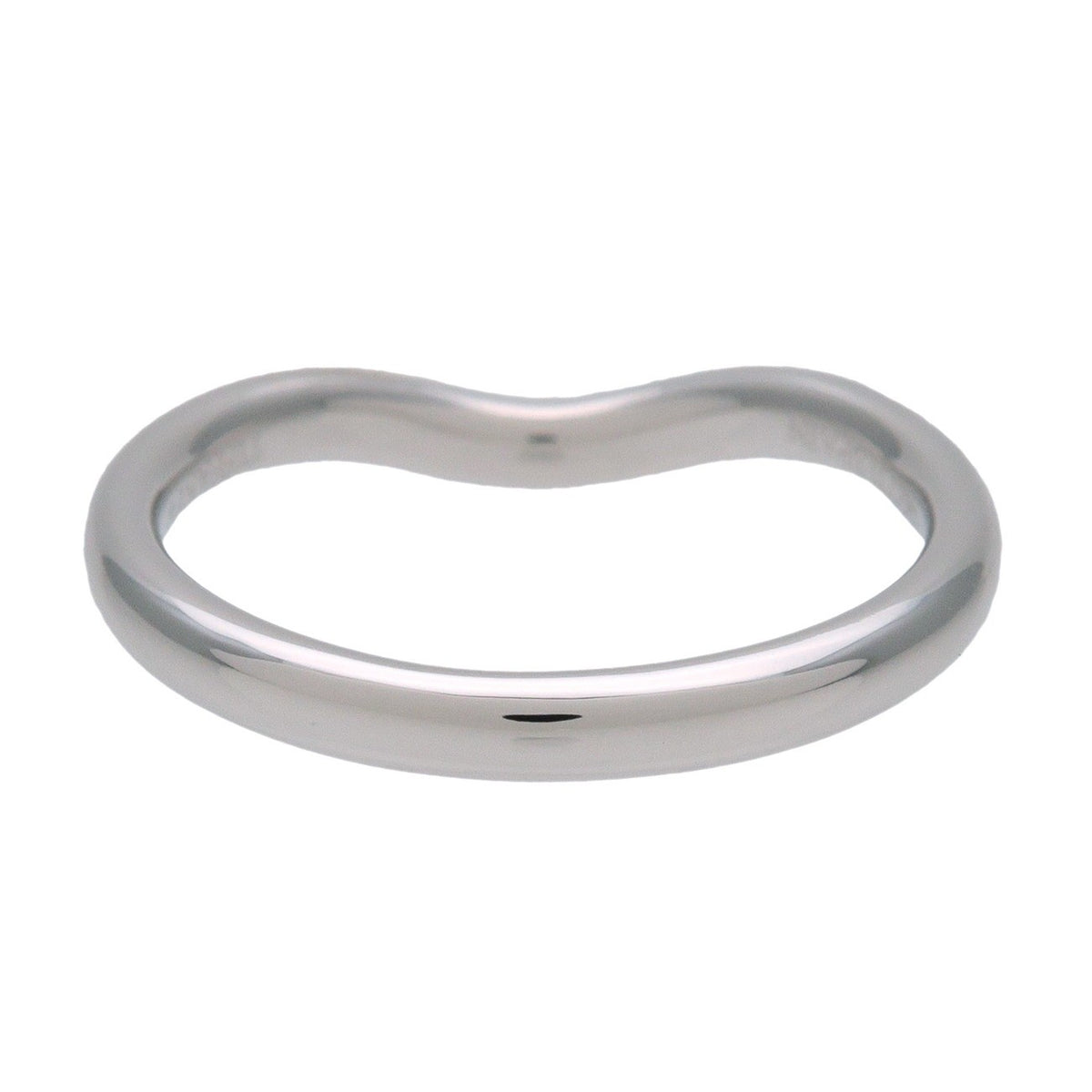 Tiffany & Co. Elsa Peretti Curved Wedding Band Platinum With Diamonds Silver Platinum Ring Jewelry (Pre-Owned)